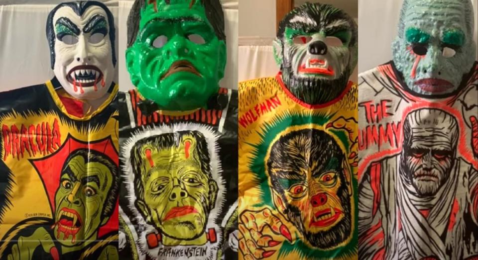 Classic Ben Cooper Halloween costumes from the '60s, featuring the Universal Monsters. 