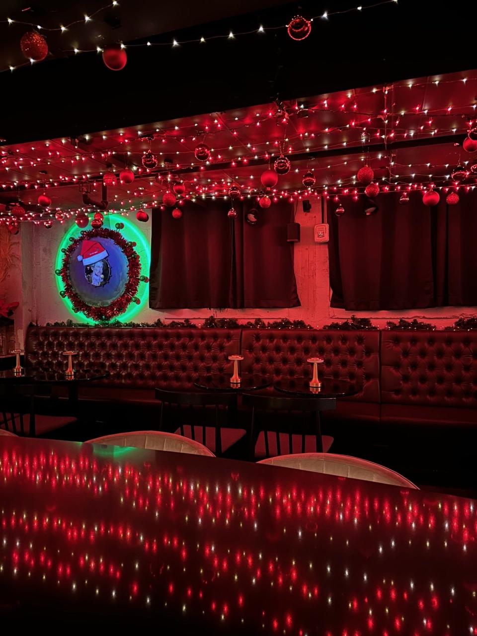 Visit the Naughty List, a holiday-themed pop-up bar at Good News, Darling in Des Moines.