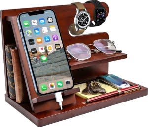 T TARANTO Wood Phone Docking Station