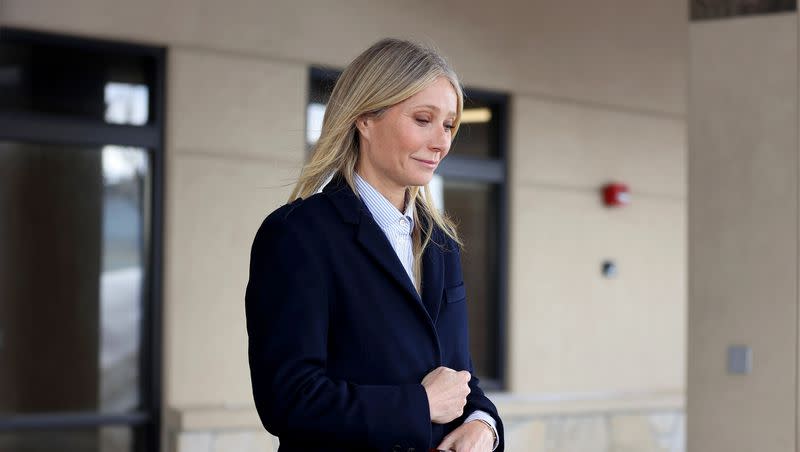 Actress Gwyneth Paltrow leaves Park City District Courthouse Thursday, March 30, 2023, after the jury sided with Paltrow in the civil trial of a 2016 ski accident at Deer Valley Ski Resort.