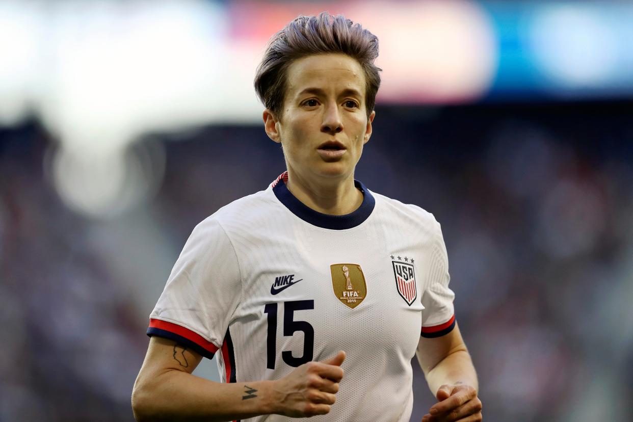 Megan Rapinoe of the USWNT was one of more than 500 female athletes to sign an amicus brief to the Supreme Court regarding the attempt by Mississippi to overturn Roe V. Wade  (AP)