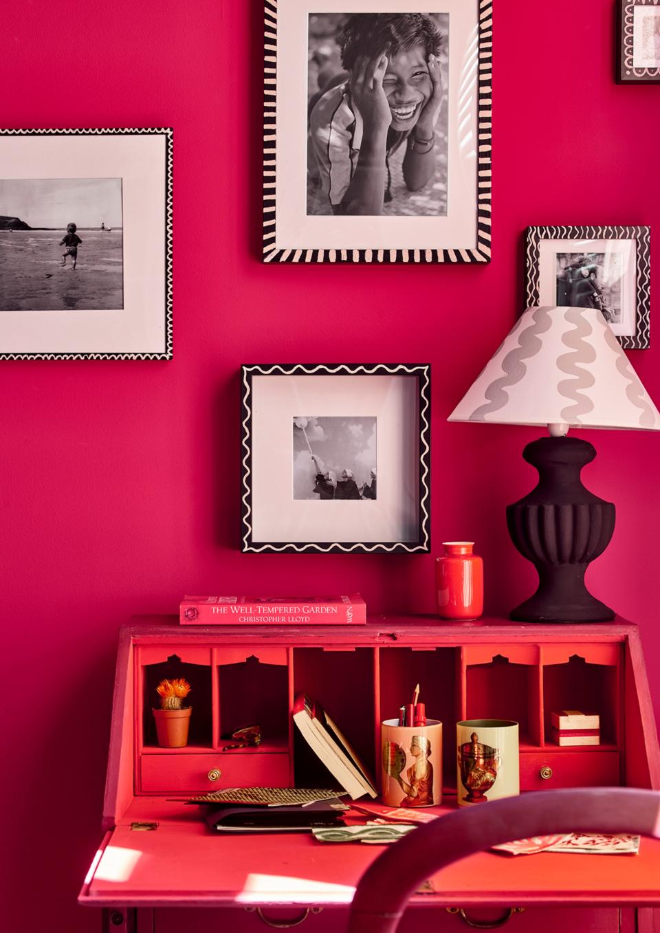 Annie Sloan - Home office - Capri Pink Wall Paint, Chalk Paint in Emperor&#39;s Silk, Capri Pink, Athenian Black and Chicago Grey