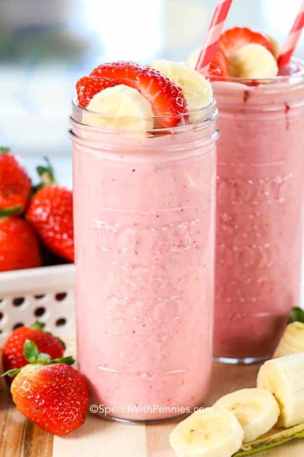 <p>Spend With Pennies</p><p>This smoothie will give the littles the energy they need to power through homework hour.</p><p><strong>Get the recipe: <a href="https://www.spendwithpennies.com/strawberry-banana-smoothie/" rel="nofollow noopener" target="_blank" data-ylk="slk:Strawberry Banana Smoothie;elm:context_link;itc:0;sec:content-canvas" class="link ">Strawberry Banana Smoothie</a></strong></p>