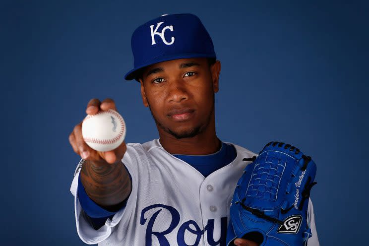 SURPRISE, AZ - FEBRUARY 25: Pitcher Yordano Ventura #30 of the Kansas City Royals poses for a portrait during spring training photo day at Surprise Stadium on February 25, 2016 in Surprise, Arizona. (Photo by Christian Petersen/Getty Images)