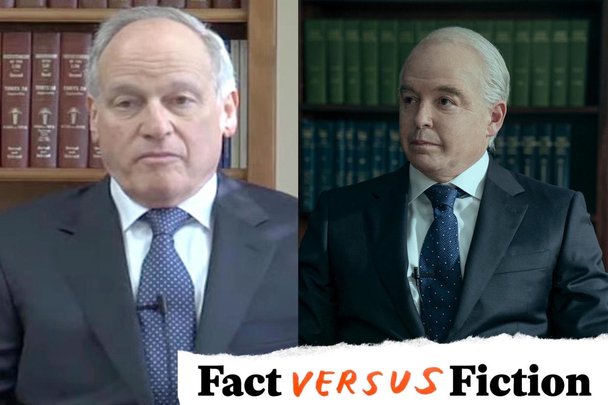 Left: Richard Sackler. Right: Matthew Broderick as Richard Sackler.