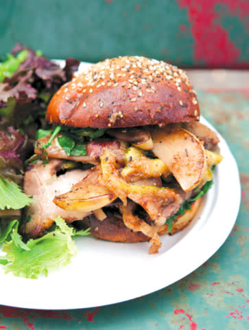 Apple and Fig Stuffed Porchetta Sandwiches