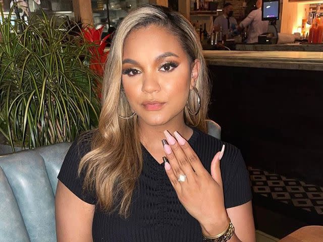 Damian Lillard Instagram Kay'la Hanson showing off her engagement ring.