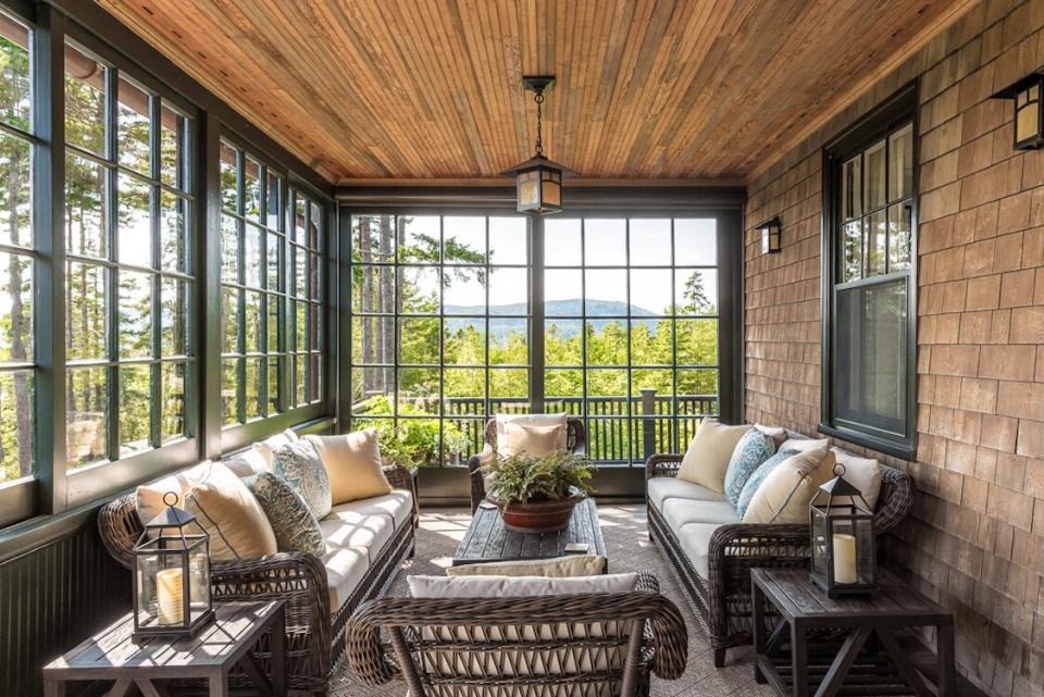 Sunroom with Wood Paneling