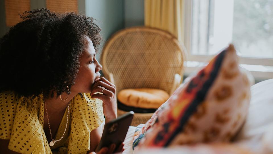 woman looking worried