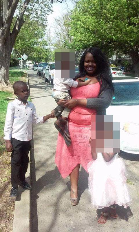 Dante (far left), Elizabeth Salone (middle) holding a child, Danae (far right) (Monique Brown/GoFundMe )