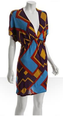 Tbags purple geometric print jersey batwing dress - $79.99