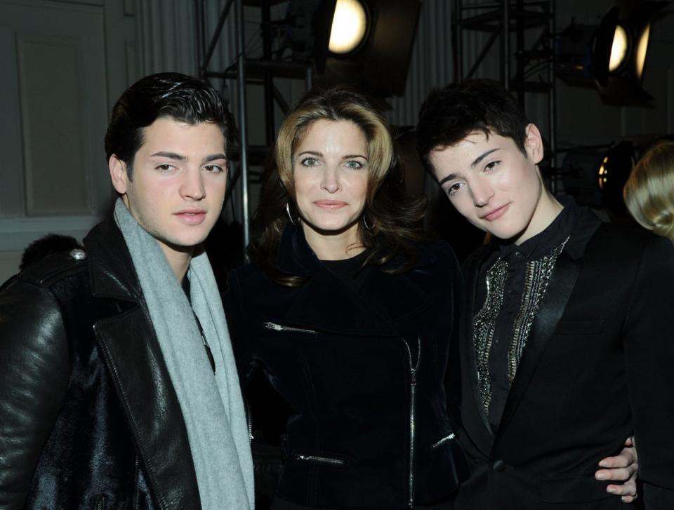 Peter Brant, Stephanie Seymour and Harry Brant attend the Jason Wu fall 2013 fashion show during Mercedes-Benz Fashion Week on February 8, 2013 (Getty Images)