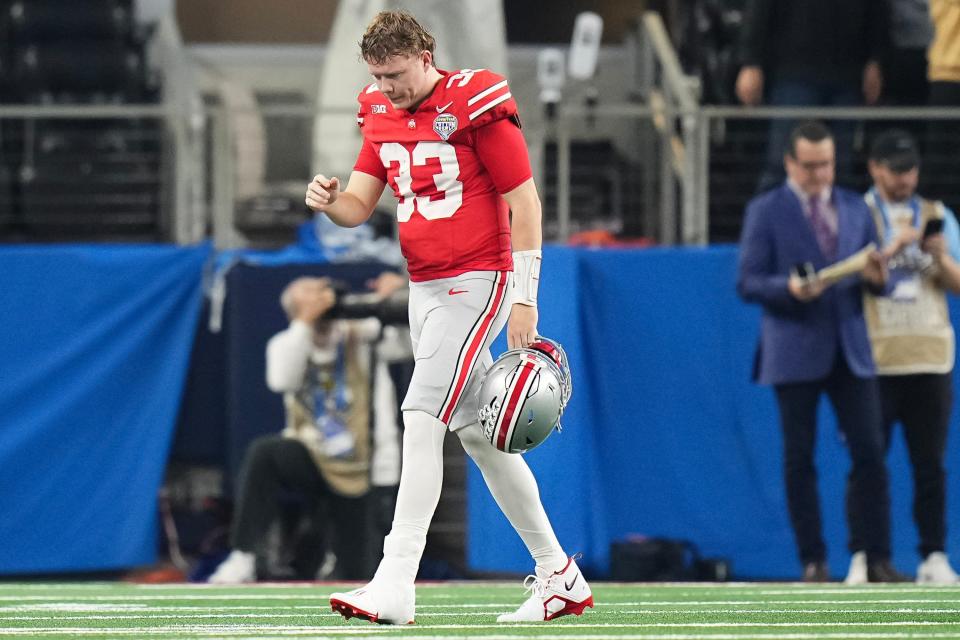 Ohio State quarterback Devin Brown injured an ankle in the Cotton Bowl.