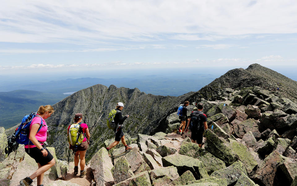 <h3>What to do:</h3> <p>Not for the faint of heart, Baxter State Park offers visitors over 200,000 acres of wilderness and the state’s highest peak, Mount Katahdin. It’s also your best bet for a moose sighting. There’s a ton of hiking for walkers of all skill-levels, and the extraordinarily affordable canoe and kayak rentals ($1 per hour or $8 per day) offers yet another way to see the forest change color all around you.</p> <h3>Where to stay:</h3> <p>Open for camping until October 15, bring your sleeping bag. (The closest town, Millinocket, is at least 30 minutes from the park entrance.) South Branch Pond Campground is one of the prettiest of the bunch, and it offers tent sites, lean-tos, and a bunkhouse.</p>