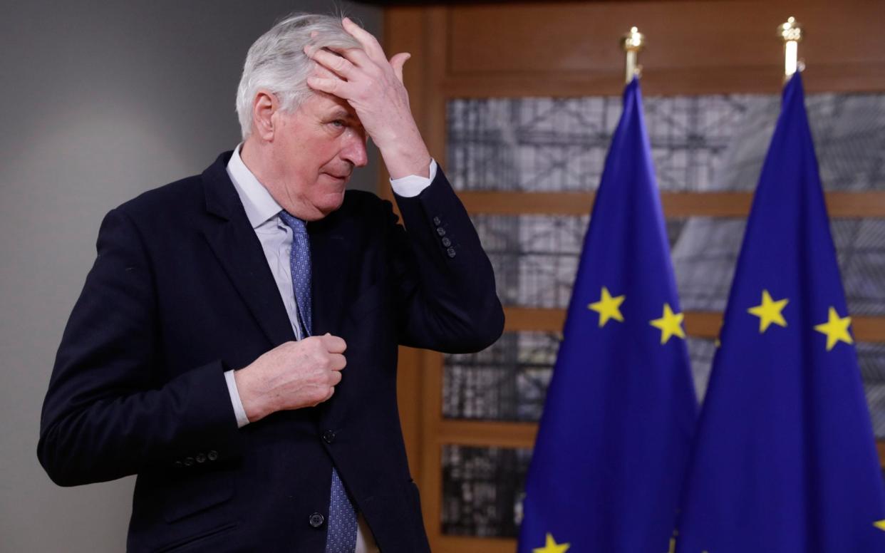 Michel Barnier warned against the dangers of populism and Brussels appearing too remote at an event in Marine Le Pen's political stronghold of Northern France.  - EPA