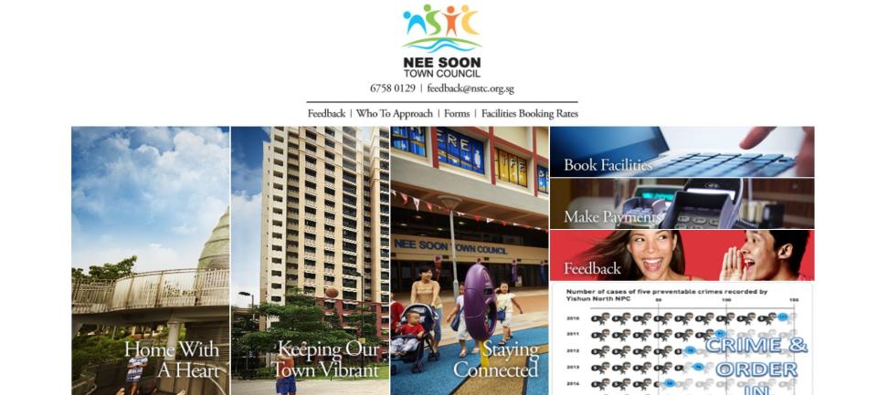 Screenshot: Home page of Nee Soon Town Council website