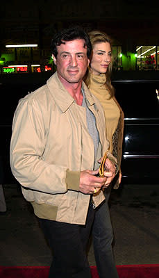 Sylvester Stallone and Jennifer Flavin at the Mann's Chinese Theater premiere of Warner Brothers' 3000 Miles To Graceland