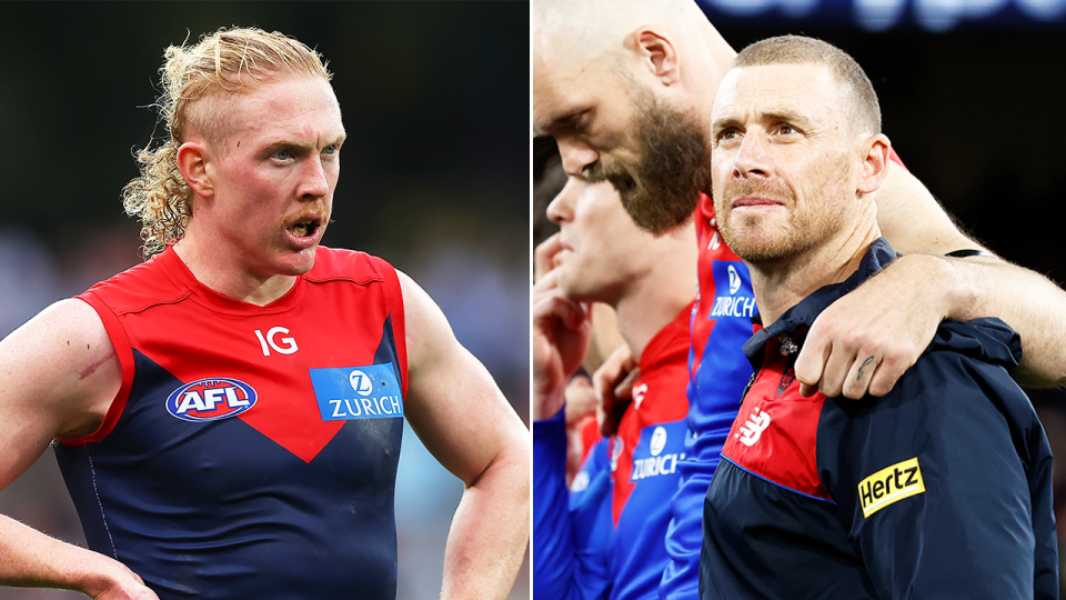 Melbourne Demons have confirmed Clayton Oliver (pictured left) won't be returning to training and will take extended leave. (Getty Images)