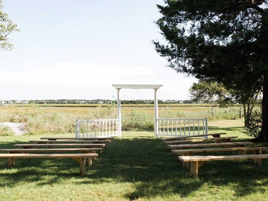 Benches and alter outdoors in Charleston