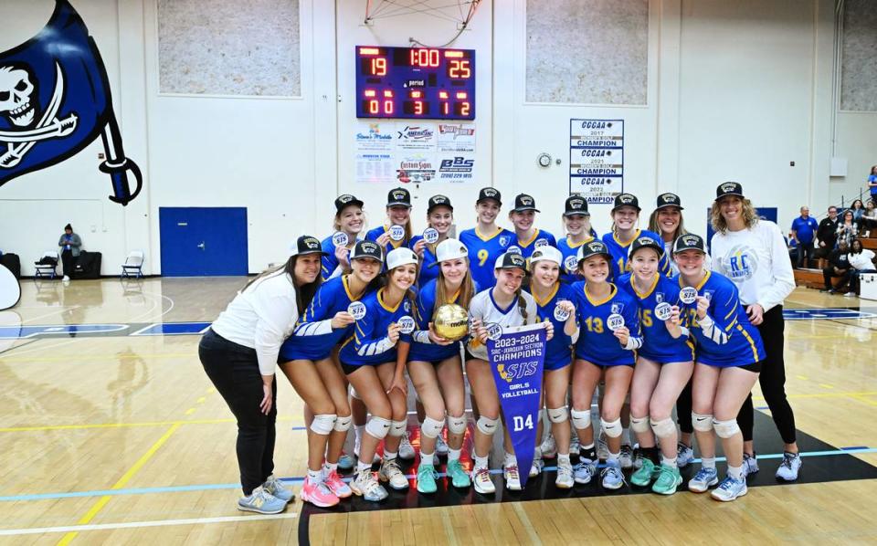 Ripon Christian girls are the Sac-Joaquin Section Division IV champions with a 3-0 victory over Ripon at Modesto Junior College in Modesto, Calif., Saturday, Nov. 4, 2023. Andy Alfaro/aalfaro@modbee.com