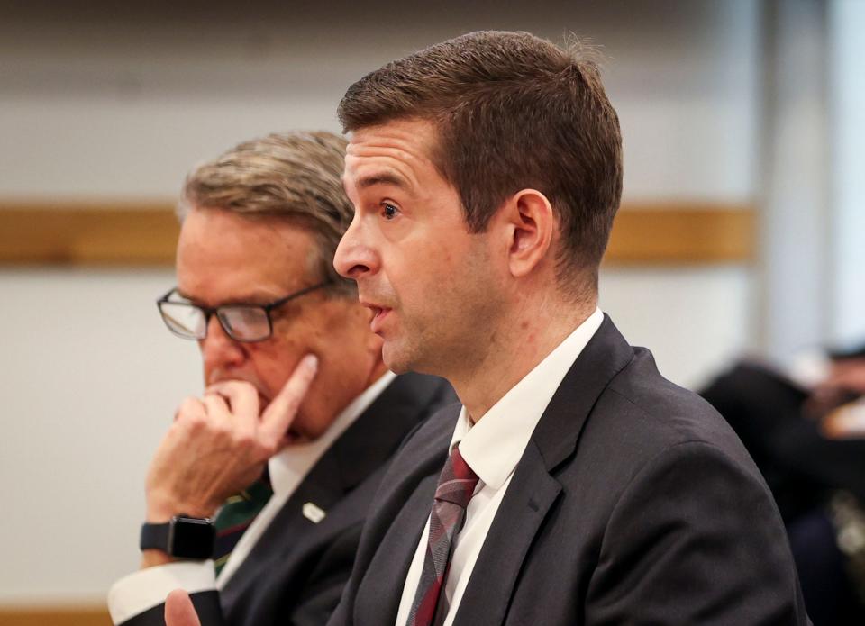 Kevin Barton, district attorney for Washington County, speaks during the Joint Interim Committee on Addiction and Community Safety Response meeting.