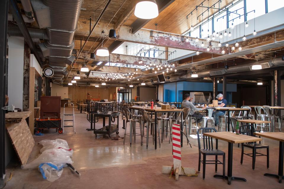 Kern's Food Hall is still a work in progress, and that will be the case on opening day April 13. While a handful of vendors will be open for business then, the development team hopes people will take time to explore the property and see what's coming soon.