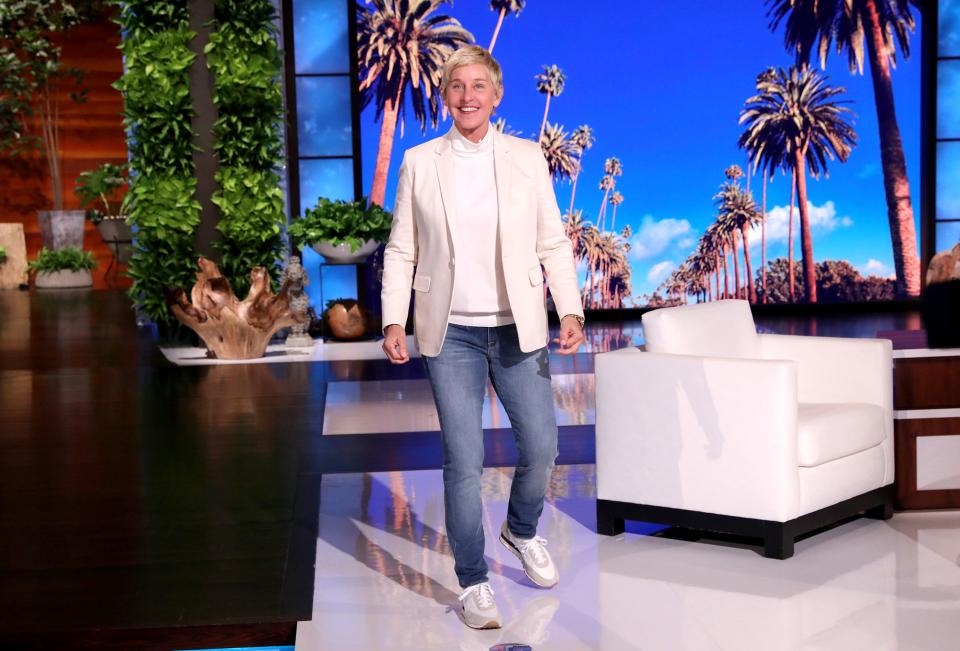 In this photo released by Warner Bros., a taping of "The Ellen DeGeneres Show" is seen at the Warner Bros. lot in Burbank, Calif.