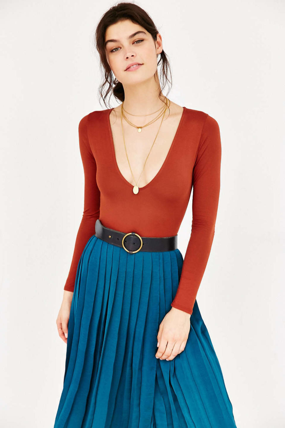 Out From Under Deep plunge bodysuit, $39, urbanoutfitters.com