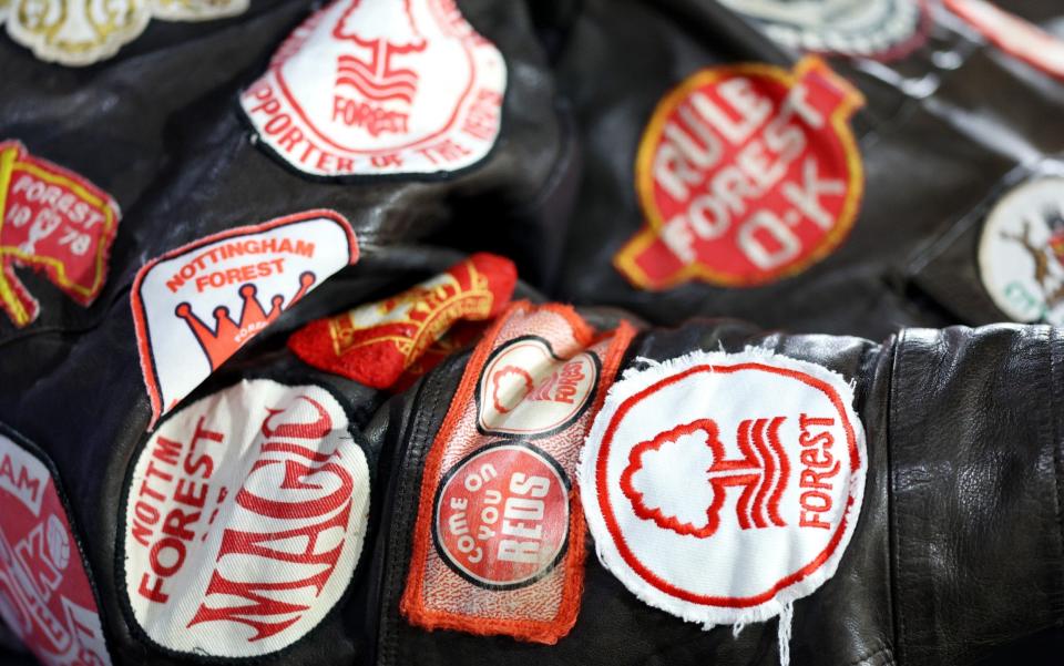 NFFC badges on a fan's jacket - GETTY IMAGES