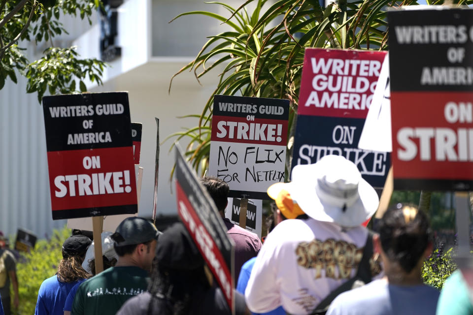 The WGA have been picketing since early May. (AP Photo)