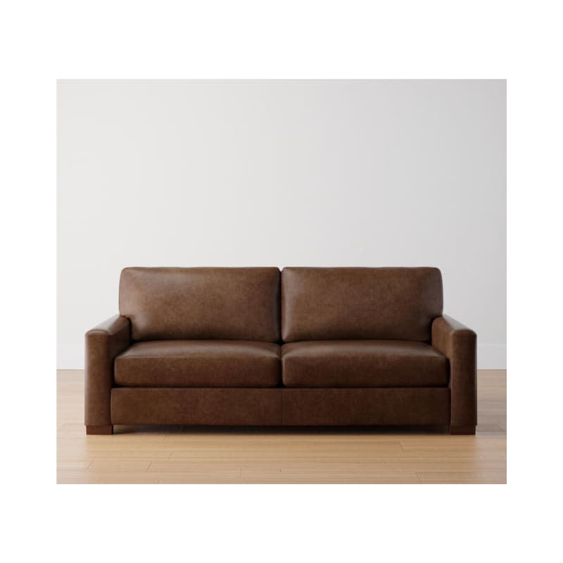 Turner Square Arm Leather Sleeper Sofa