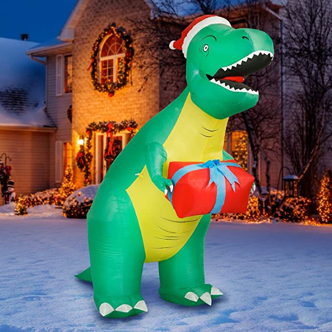 outdoor christmas decorations holidayana t rex inflatable