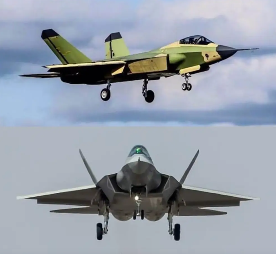 Two views of the substantially reworked second FC-31 prototype. <em><em>Chinese Internet</em></em><br>