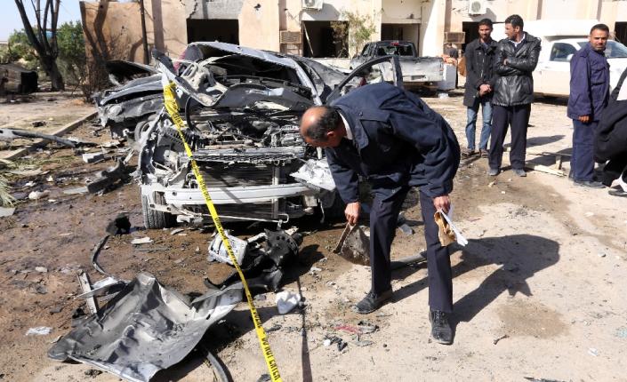 There was no immediate claim of responsibility for the attack but the Islamic State group, which has been growing in power in Libya, has carried out many suicide bombings in the country (AFP Photo/Mahmud Turkia)