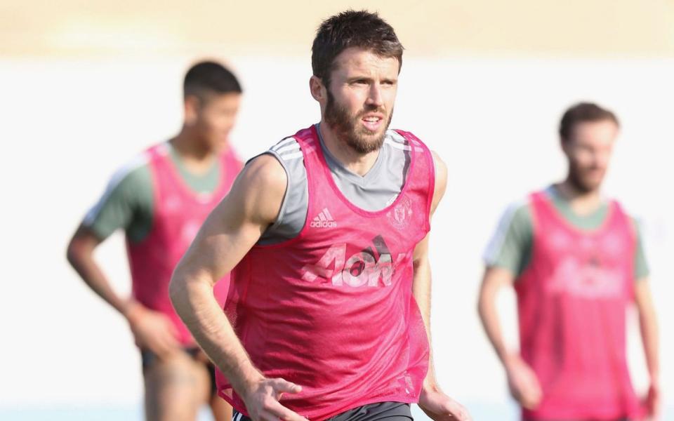 Michael Carrick has completed two weeks of full training after his return from a hear procedure - Manchester United