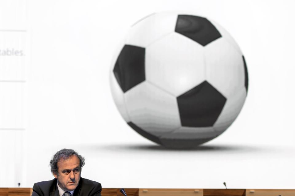 El presidente de la UEFA Michel Platini en Sao Paulo el 11 de junio de 2014 (AFP/Archivos | Fabrice Coffrini)