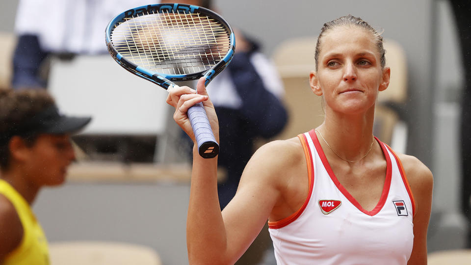 Karolina Pliskova of the Czech Republic suffered a shock upset loss to qualifier Veronika Kudermetova at her home Ostrava Open. (Photo by Clive Brunskill/Getty Images)