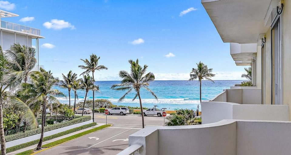 Just sold in Palm Beach for a recorded $11.93 million, condominium Unit 3A at Kirkland House, 101 Worth Ave., has an oceanview balcony on it north side. The condo sold for $15 million in 2022, courthouse records show.
