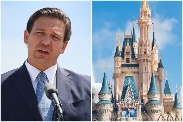 disney-desantis-lawsuit - Credit: Joe Raedle/Getty Images; Roberto Machado Noa/LightRocket via Getty Images