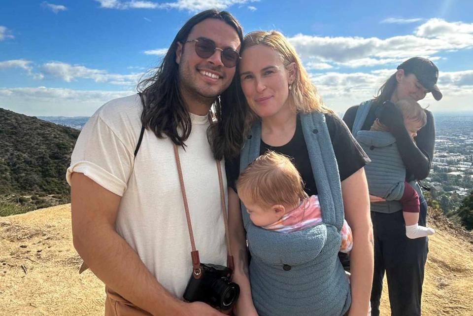 <p>Courtesy of Rumer Willis</p> Derek Richard Thomas and Rumer Willis with daughter Louetta