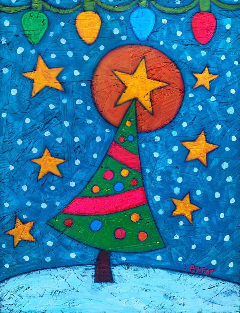 Canton Creator Space, 730 Market Ave. SW, will hold a grand opening reception from 6 to 9 p.m. Saturday in downtown Canton. Holiday-inspired artwork also will be showcased at an exhibition, including this piece by BZTAT.