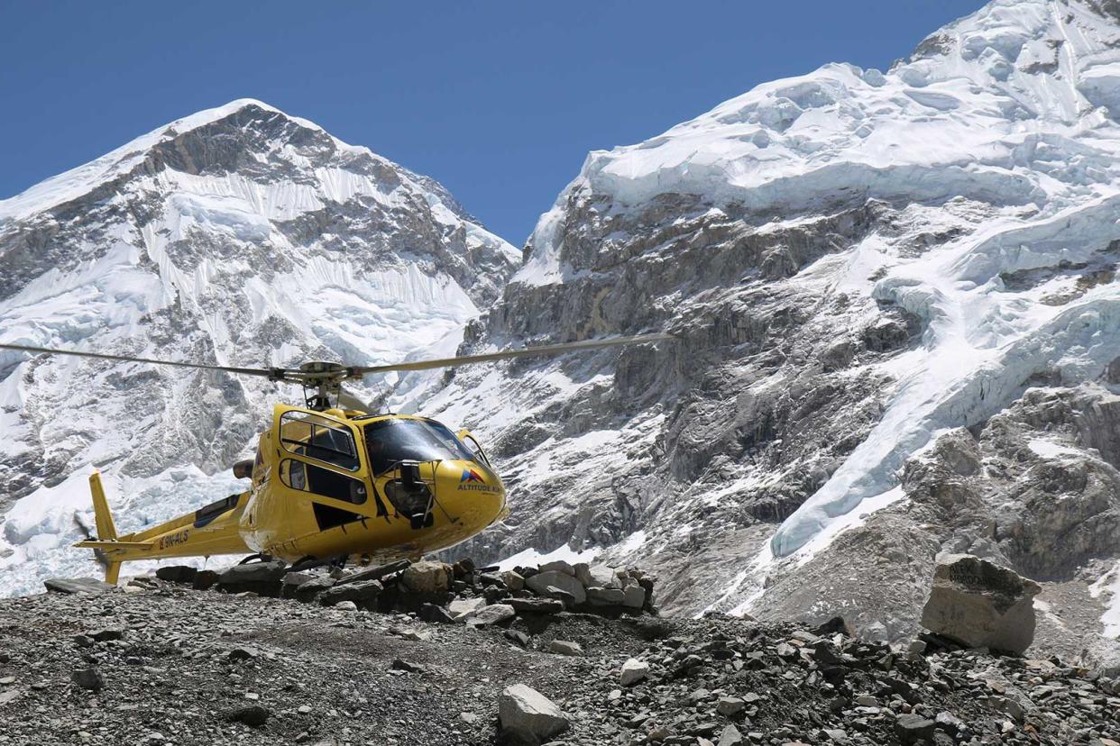 helicopter tour in the Himalayas