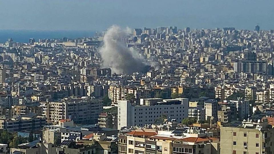 PHOTO: Smoke billows from the site of an Israeli airstrike that targeted Beirut's southern suburbs, Sept. 26, 2024. (AFP via Getty Images)