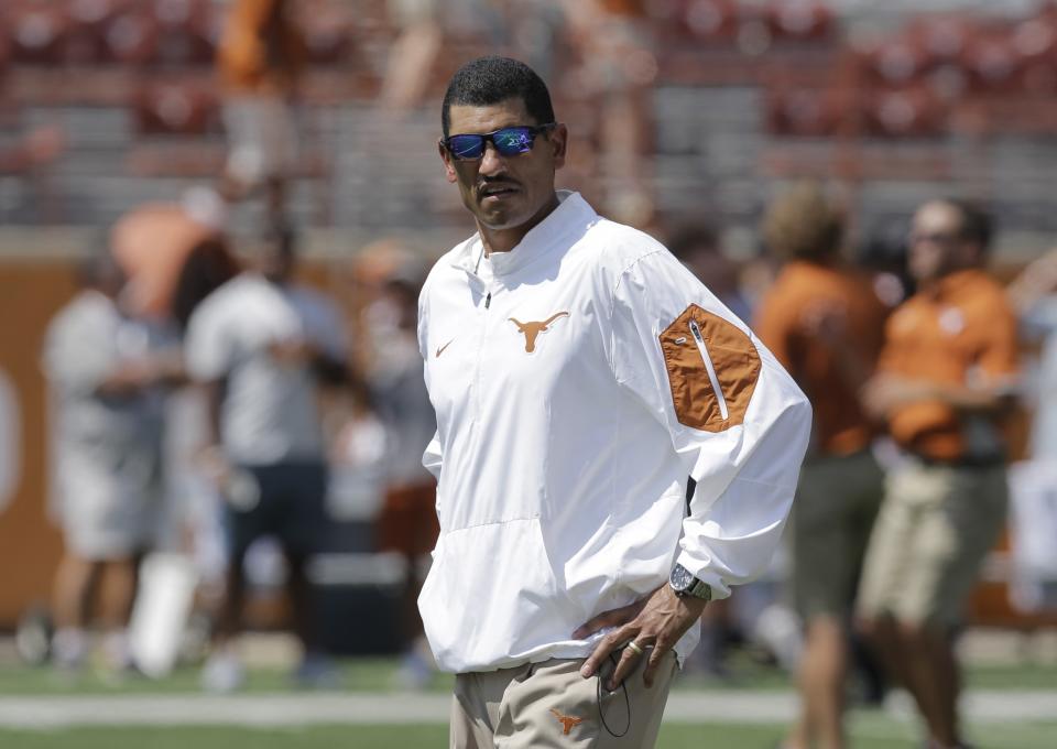 New Nevada coach Jay Norvell spent the 2015 season at Texas before a one-year stint at Arizona State. (AP Photo/Eric Gay)