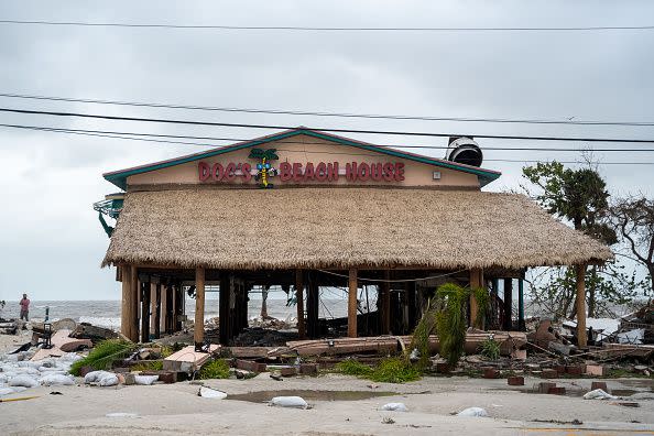 Doc's Beach House after Hurricane Ian on September 29, 2022, in Bonita Springs, Florida.