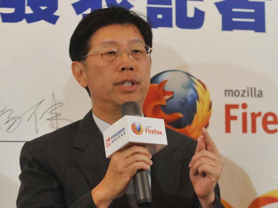 FILE PHOTO: Young Liu , Foxconn general manager of innovating Dial System Business Group (iDSBG) speaks during a press conference on June 3, 2013. (Photo: Mandy Cheng/AFP via Getty Images)