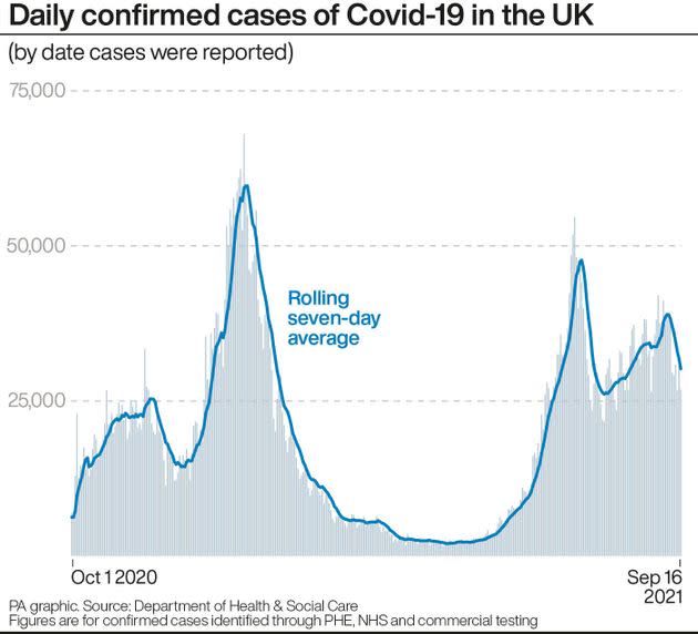 Daily confirmed cases of Covid-19 in the UK (Photo: PA GraphicsPress Association Images)