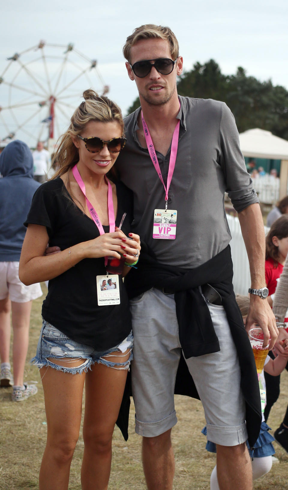 Abbey Clancy and Peter Crouch enjoy the Big Feastival, organised by Alex James and Jamie Oliver at Alex James' farm in Kingham, Oxfordshire.