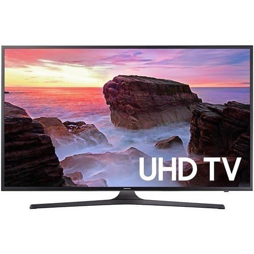 Samsung 50 Inch 4K HDR Ultra HD LED Smart TV UN50MU6300. 13% off from $549. <a href="https://jet.com/product/Samsung-50-Inch-4K-HDR-Ultra-HD-LED-Smart-TV-UN50MU6300-2017-Model/823fbb41b264471cbe41c5adbcdeb932" target="_blank"><strong>Now $478</strong></a>. (Photo: Jet)