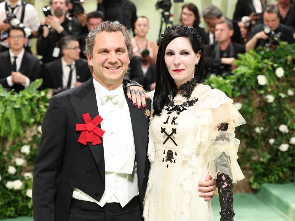 Harry Kargman and Jill Kargman attend The 2024 Met Gala Celebrating “Sleeping Beauties: Reawakening Fashion” at The Metropolitan Museum of Art on 6 May 2024 in New York City. (Getty Images)